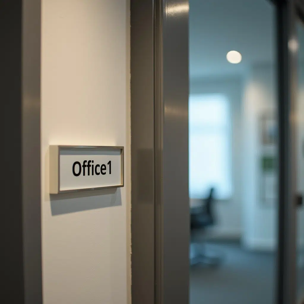 86f52a0c e76a 43cd b82b f2e67d018a32 neuroflash a photo of a sign on a door in an office with the 1739287523