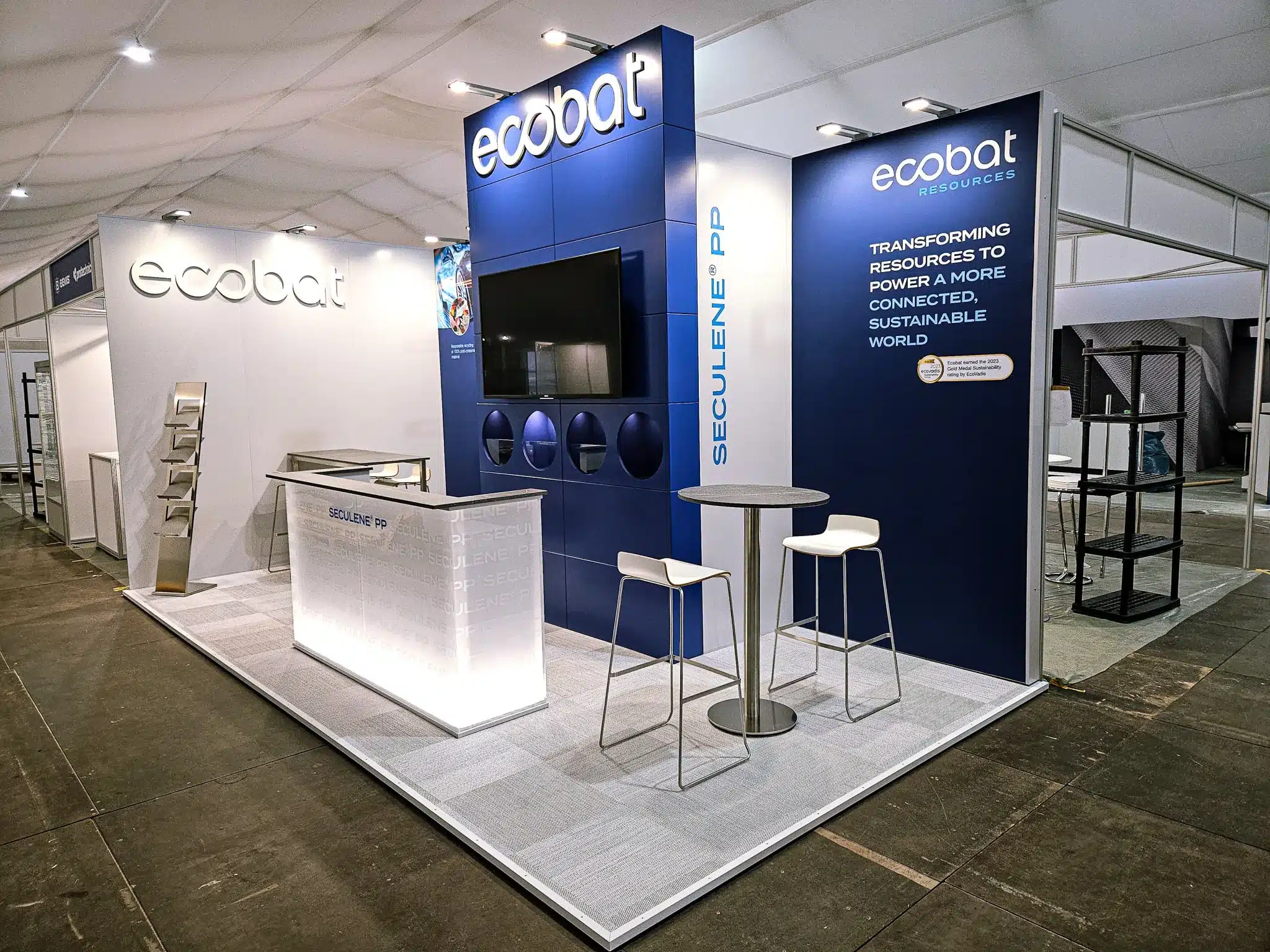 Kunde ecobat resources Event branding Messebau beschriftungsmeister